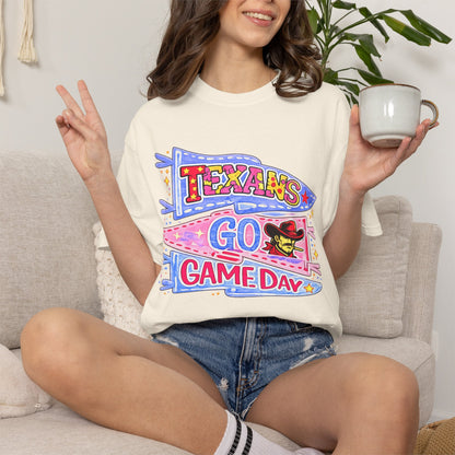 T-Shirt — Texans Go Game Day Pennant Graphic Tee