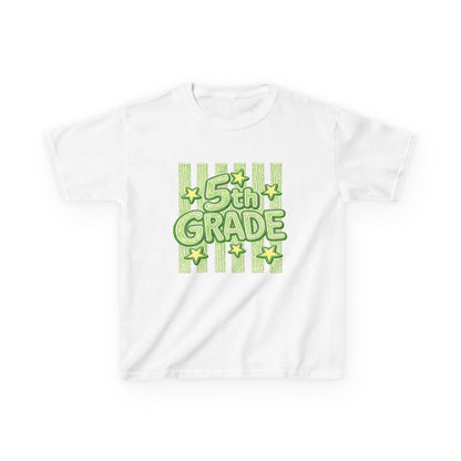 5th Grade Kids T-Shirt — Fun Green Stars Back-to-School Tee