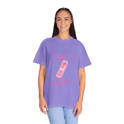 I Got a Text!!! T-Shirt — Retro Pink Flip Phone Graphic Tee