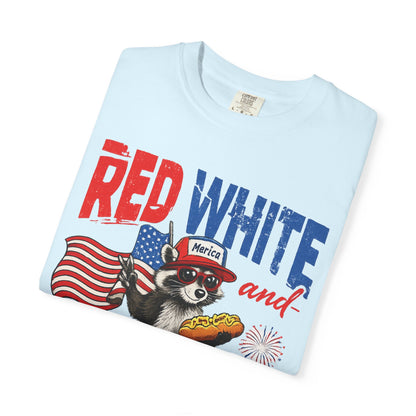 Patriotic 'Red White and Feral' T-Shirt – Funny Raccoon 4th of July Tee