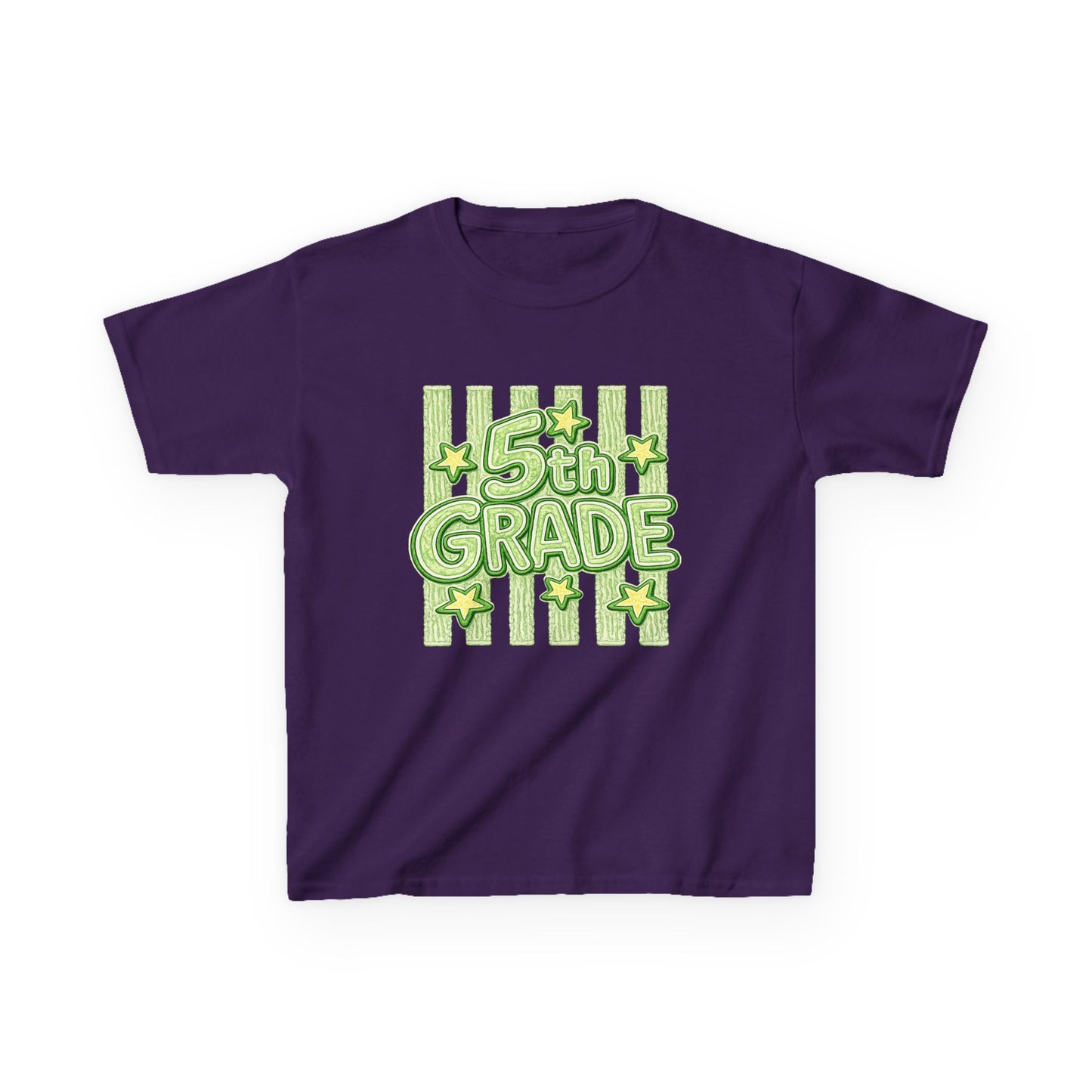 5th Grade Kids T-Shirt — Fun Green Stars Back-to-School Tee