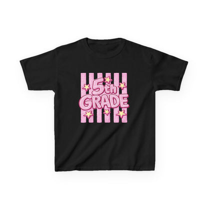 5th Grade Kids T-Shirt — Cute Pink Striped Back-to-School Tee