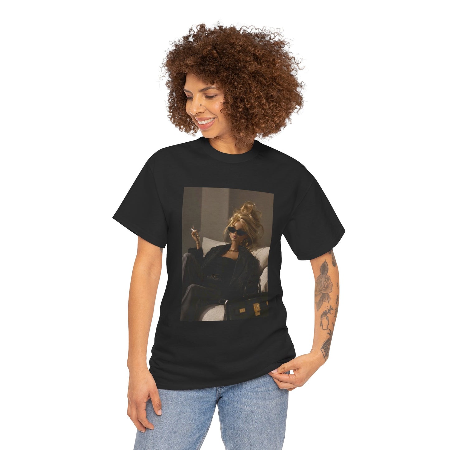 Woman in Sunglasses Illustration Tee | Retro Chic Portrait T-Shirt