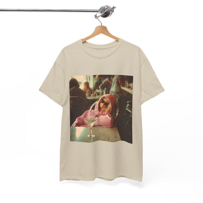 Doll in Pink Coat Photo Tee | Vintage Bar Scene, Martini Glass