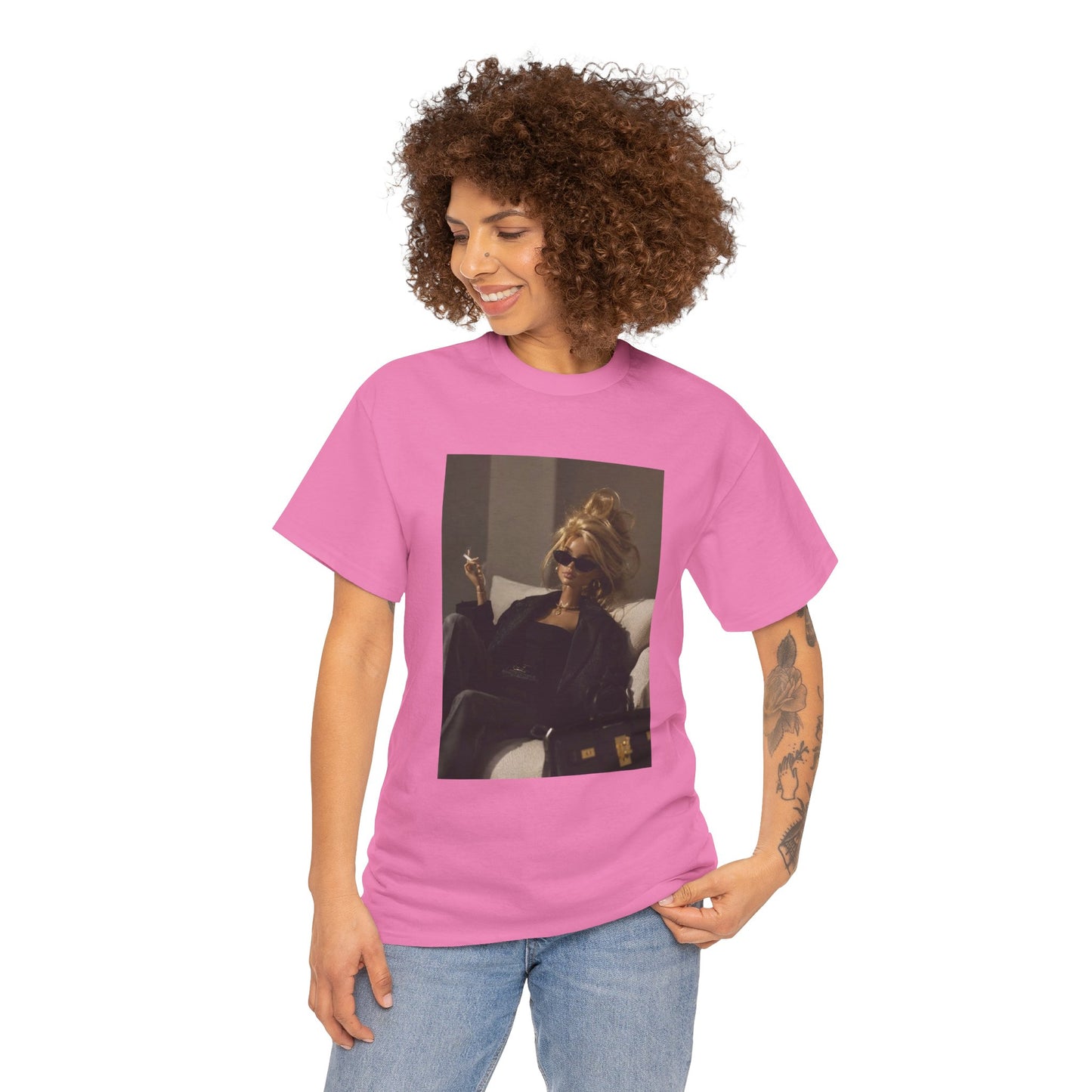 Woman in Sunglasses Illustration Tee | Retro Chic Portrait T-Shirt