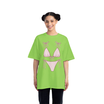 Bikini Graphic T-Shirt — Playful Pink Bikini Illustration Tee