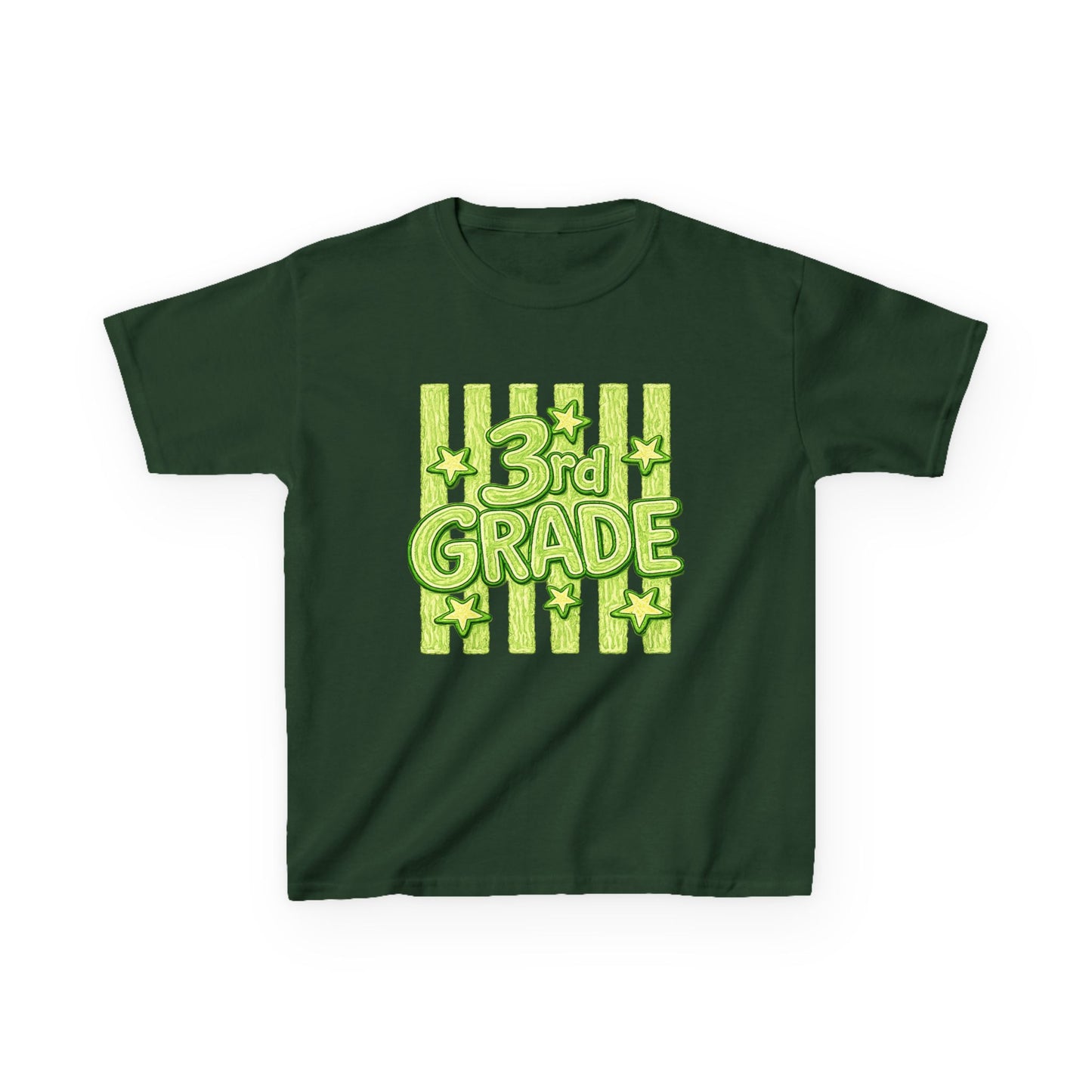 3rd Grade Kids T‑Shirt — Bright Green Back-to-School Shirt for Boys & Girls