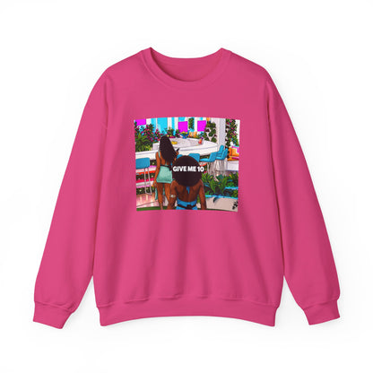 Give Me 10 Crewneck Sweatshirt — Retro Poolside Graphic Pullover