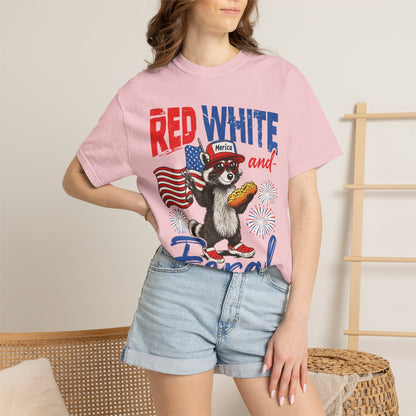 Patriotic 'Red White and Feral' T-Shirt – Funny Raccoon 4th of July Tee