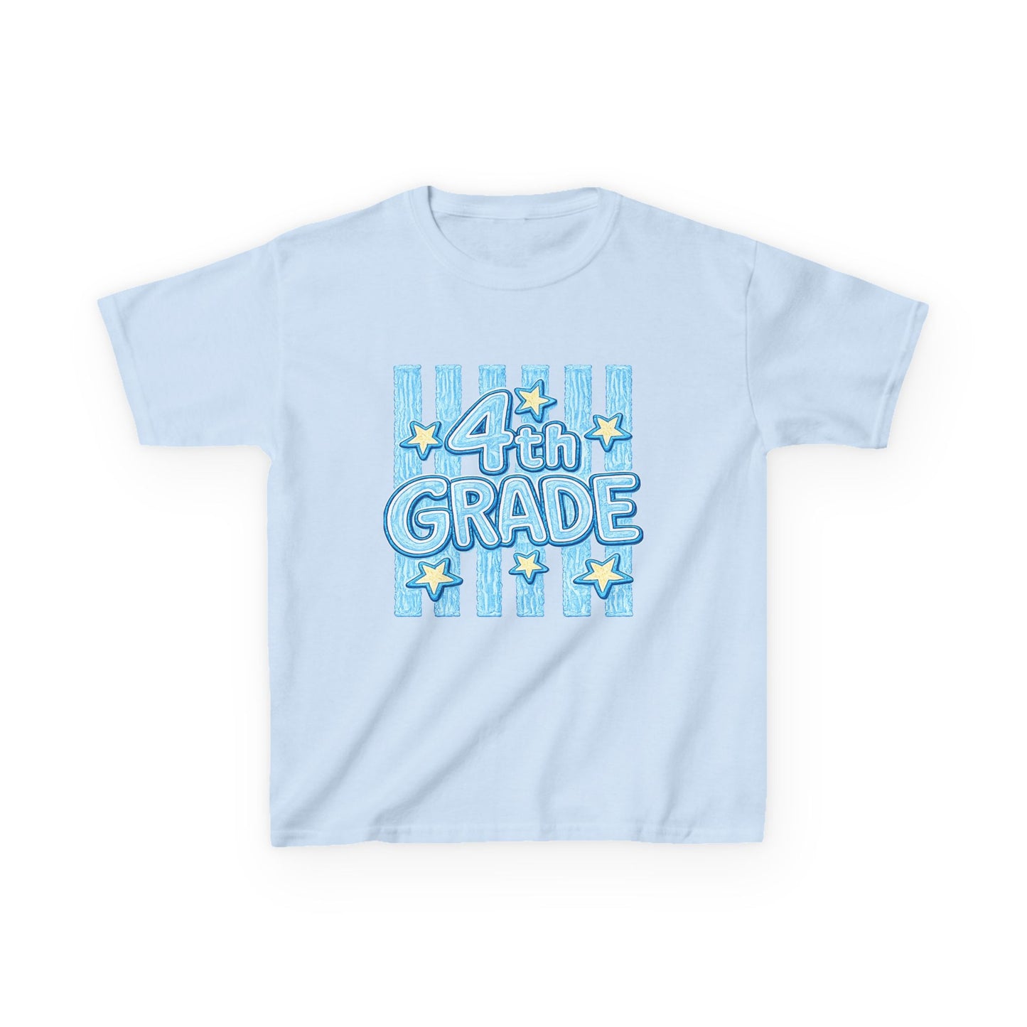 4th Grade Kids T-Shirt — Blue Striped Back-to-School Tee