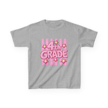 4th Grade Kids T‑Shirt — Pink Stars Back to School Tee