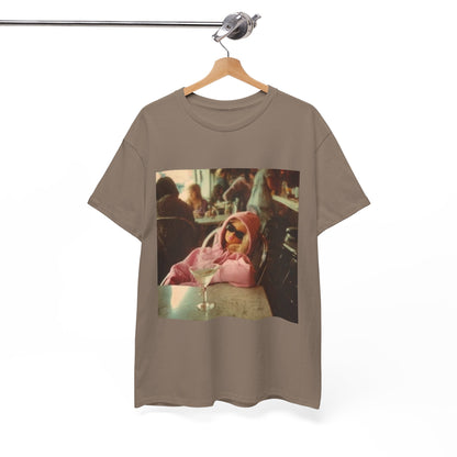 Doll in Pink Coat Photo Tee | Vintage Bar Scene, Martini Glass