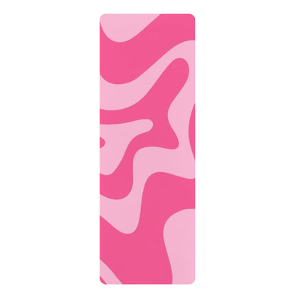 Pink Camo Rubber Yoga Mat — Non-Slip Travel Mat for Pilates & Home Practice