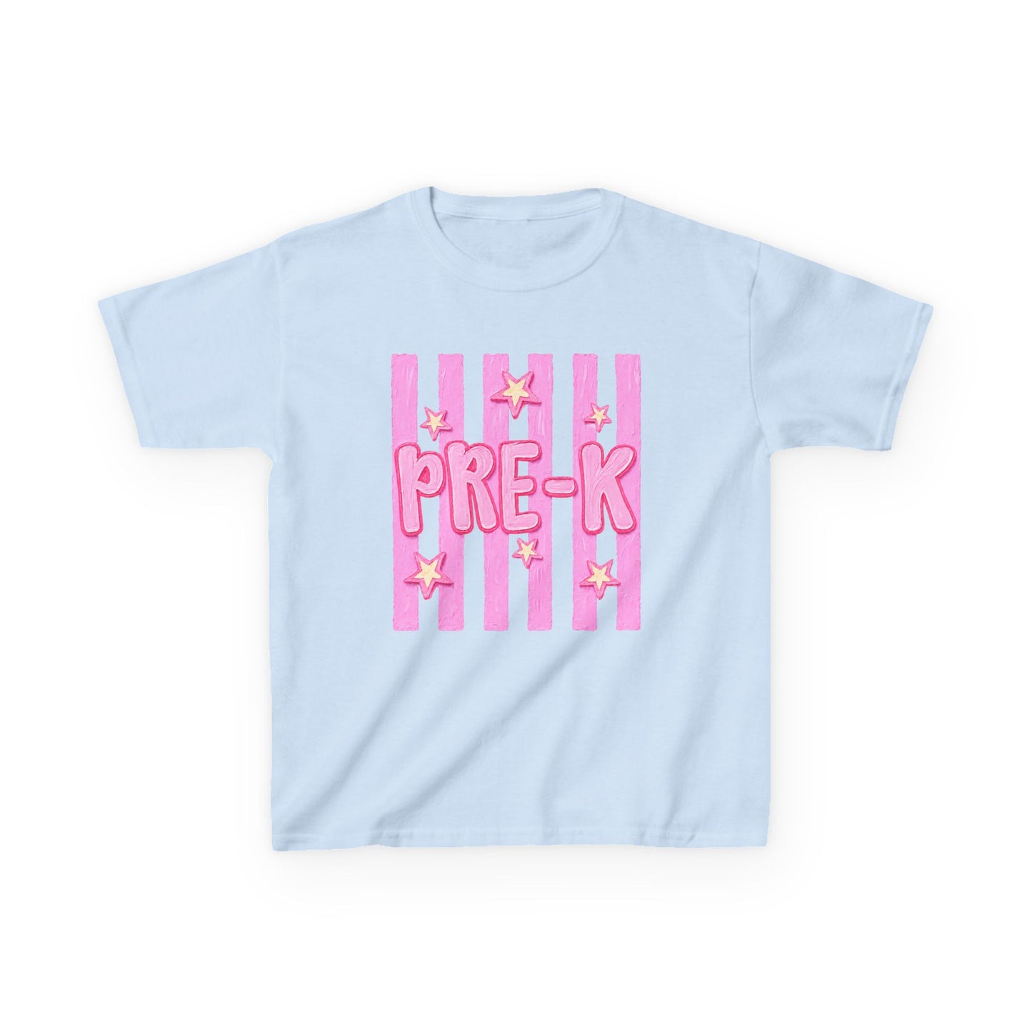 Pre-K Kids T-Shirt — Pink Stripes & Stars Back-to-School Tee