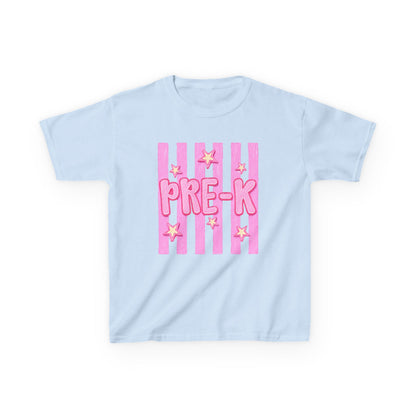 Pre-K Kids T-Shirt — Pink Stripes & Stars Back-to-School Tee