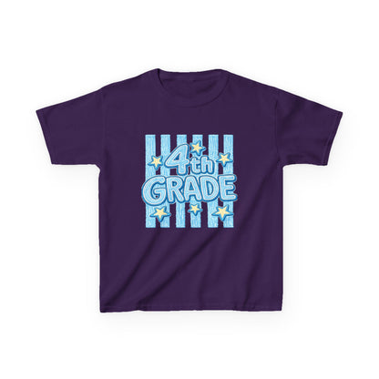 4th Grade Kids T-Shirt — Blue Striped Back-to-School Tee