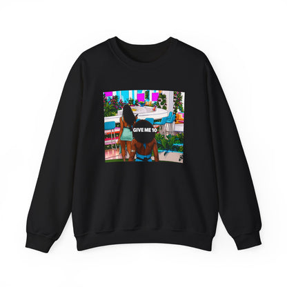 Give Me 10 Crewneck Sweatshirt — Retro Poolside Graphic Pullover