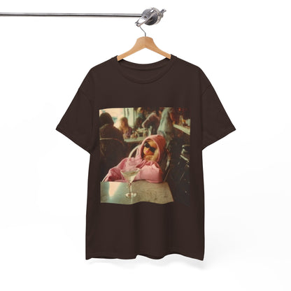 Doll in Pink Coat Photo Tee | Vintage Bar Scene, Martini Glass