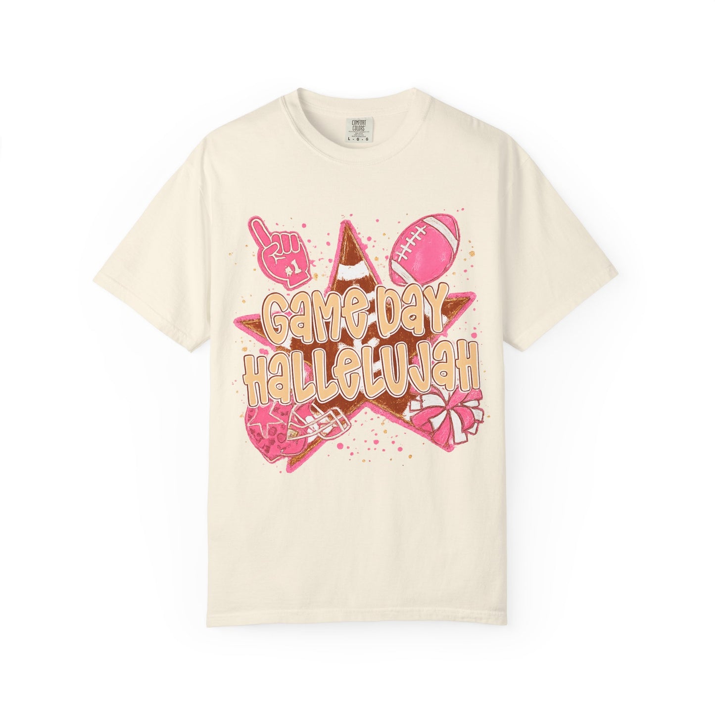 Game Day Hallelujah T-Shirt — Pink Football Cheer Graphic Tee