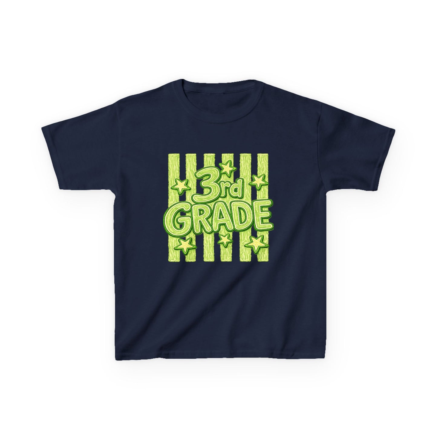 3rd Grade Kids T‑Shirt — Bright Green Back-to-School Shirt for Boys & Girls