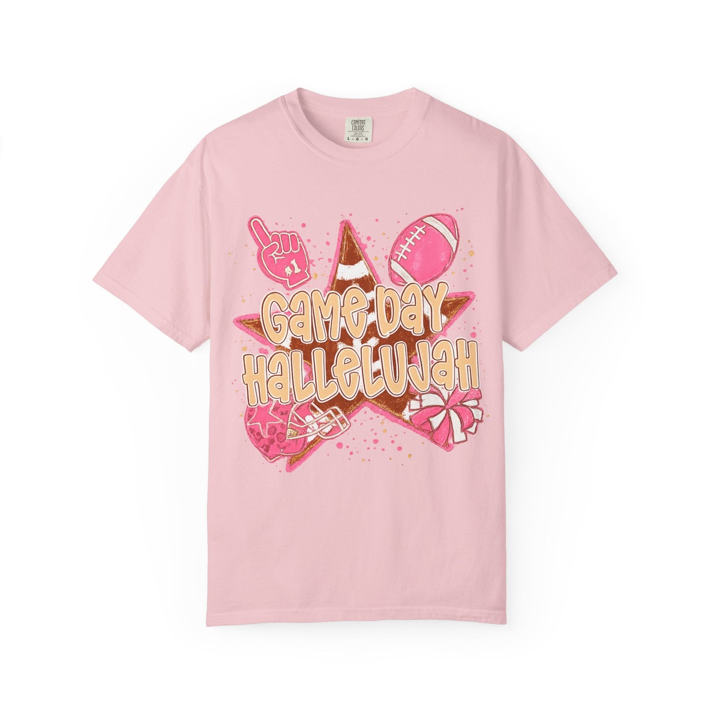 Game Day Hallelujah T-Shirt — Pink Football Cheer Graphic Tee