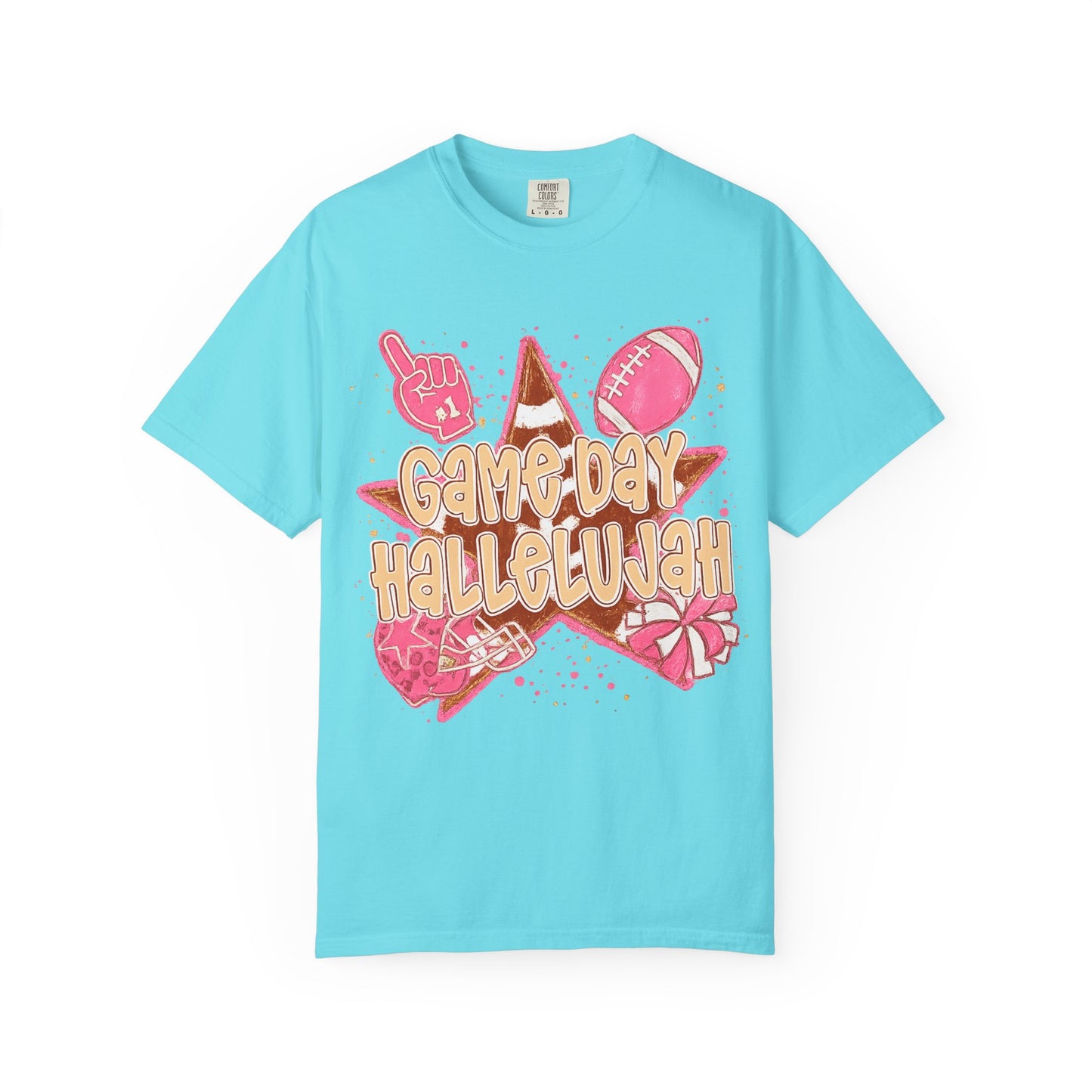 Game Day Hallelujah T-Shirt — Pink Football Cheer Graphic Tee
