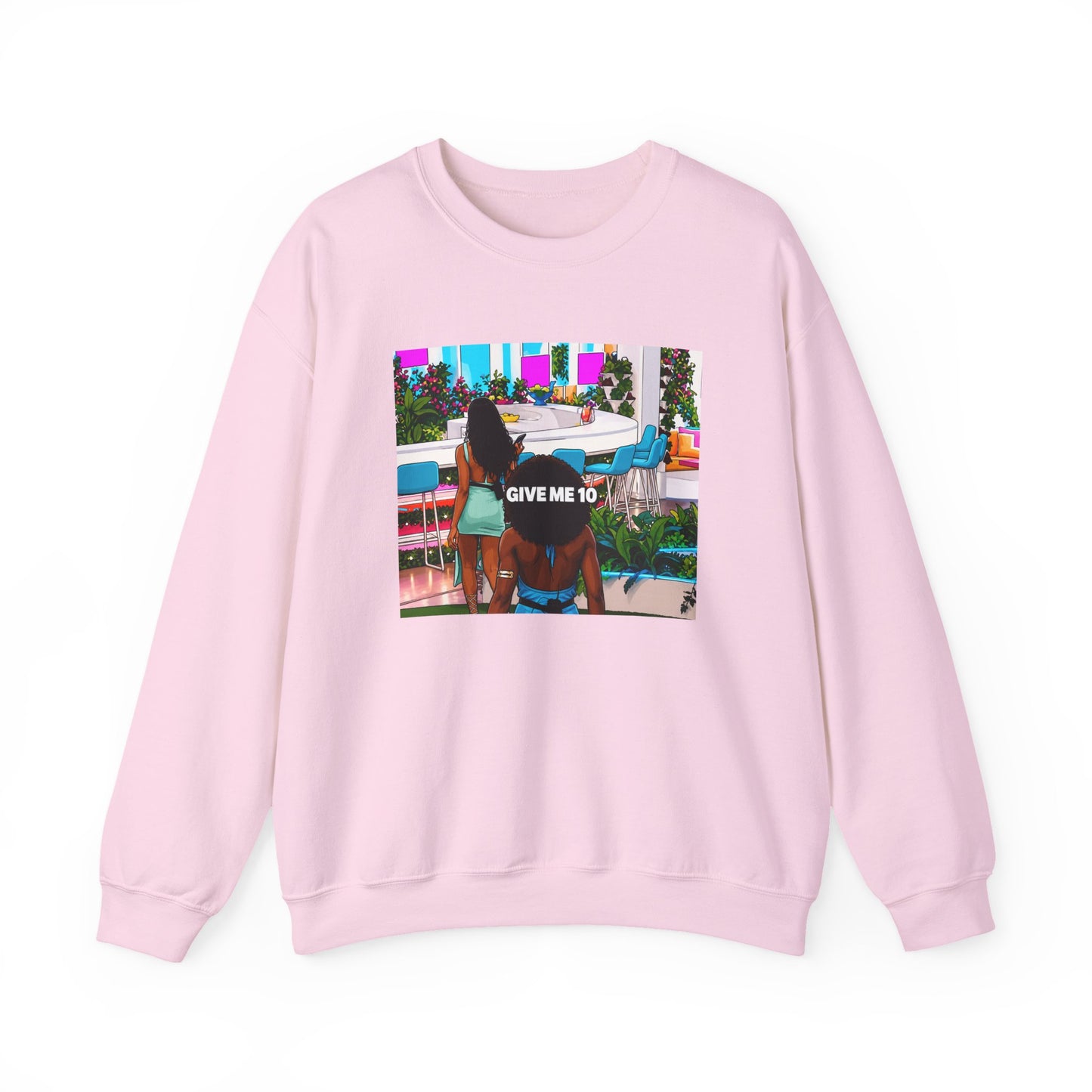 Give Me 10 Crewneck Sweatshirt — Retro Poolside Graphic Pullover
