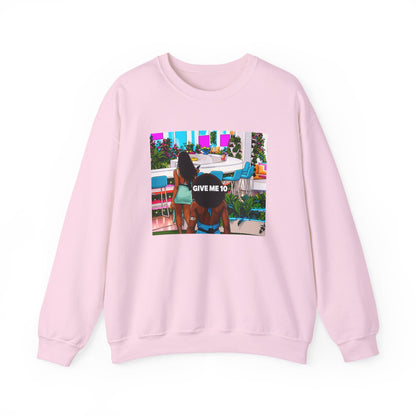 Give Me 10 Crewneck Sweatshirt — Retro Poolside Graphic Pullover