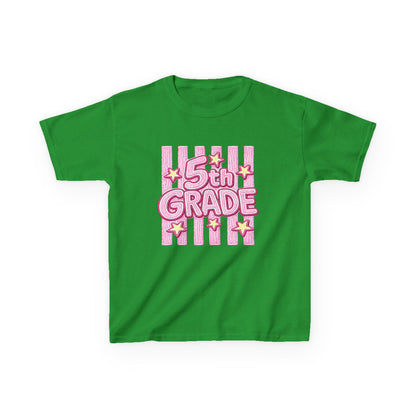 5th Grade Kids T-Shirt — Cute Pink Striped Back-to-School Tee