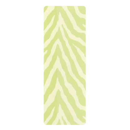 Lime Zebra Print Rubber Yoga Mat — Non‑Slip Eco Grip for Home & Studio