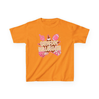 Kids Tee — "Game Day Hallelujah" Pink Football Cheer Shirt