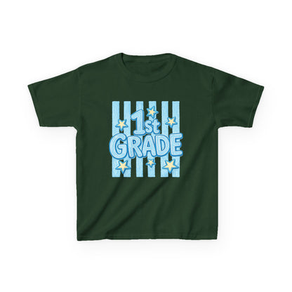 1st Grade Kids T-Shirt – Back to School Blue Stars Design