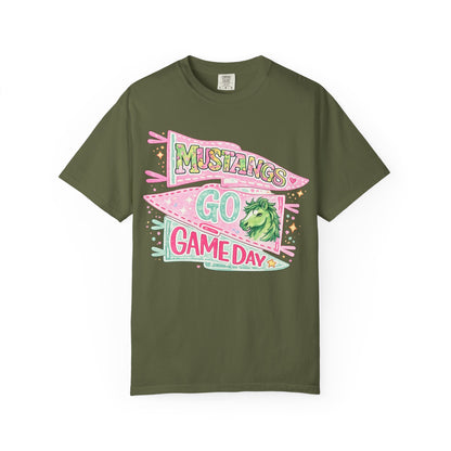 Mustangs Go Game Day T-Shirt — School Spirit Vintage Pennant Tee