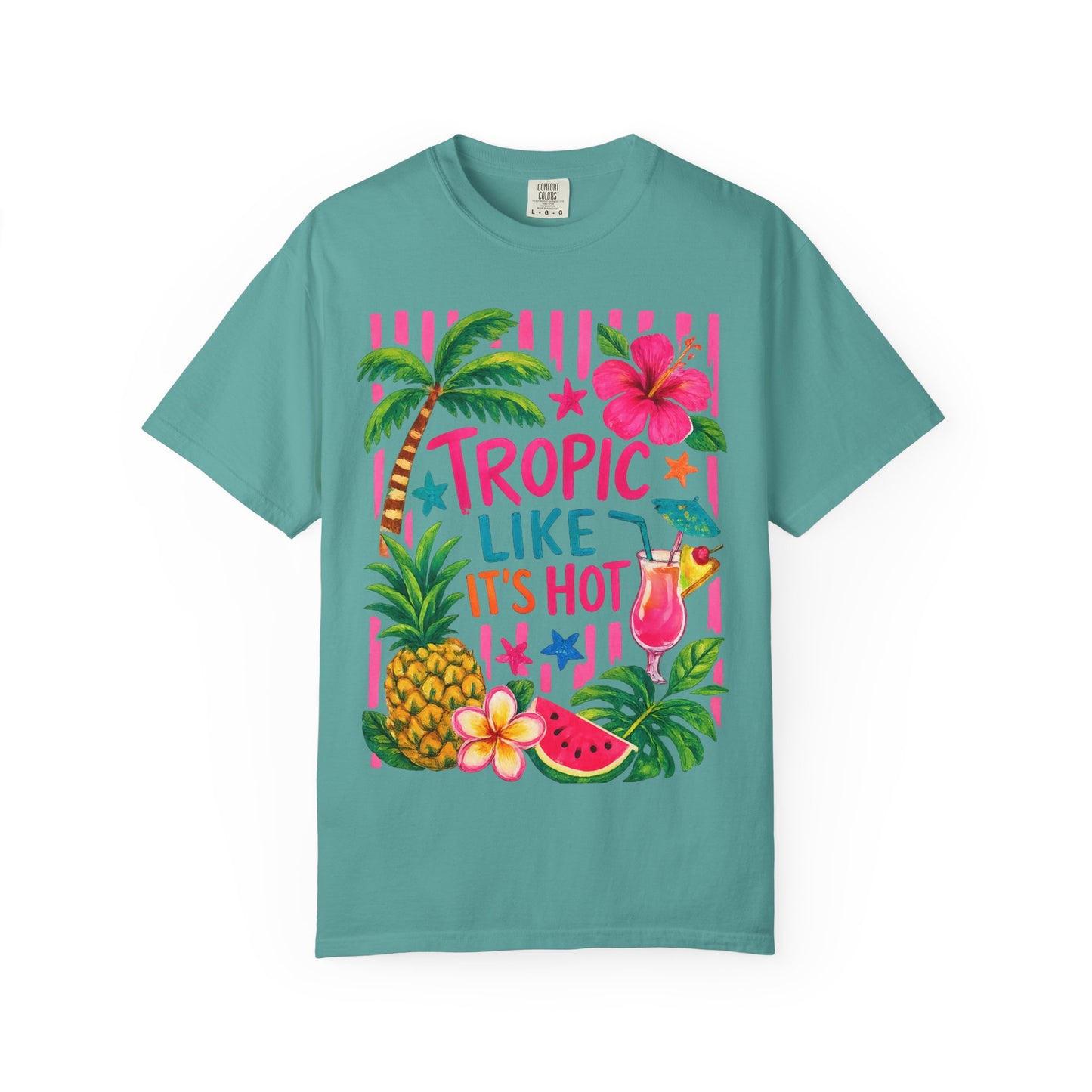 T-Shirt — Tropic Like It’s Hot Tropical Pineapple & Cocktail Summer Tee