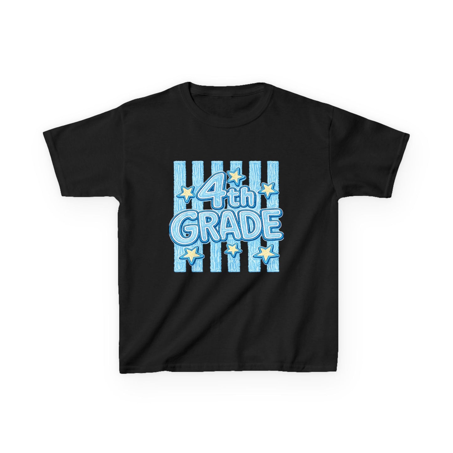4th Grade Kids T-Shirt — Blue Striped Back-to-School Tee