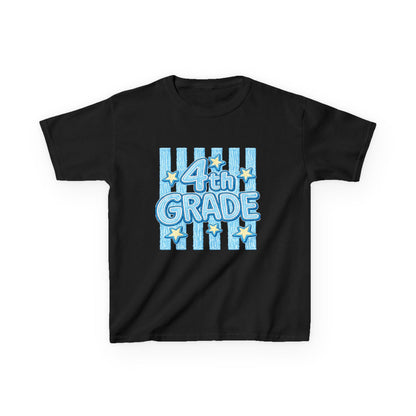 4th Grade Kids T-Shirt — Blue Striped Back-to-School Tee