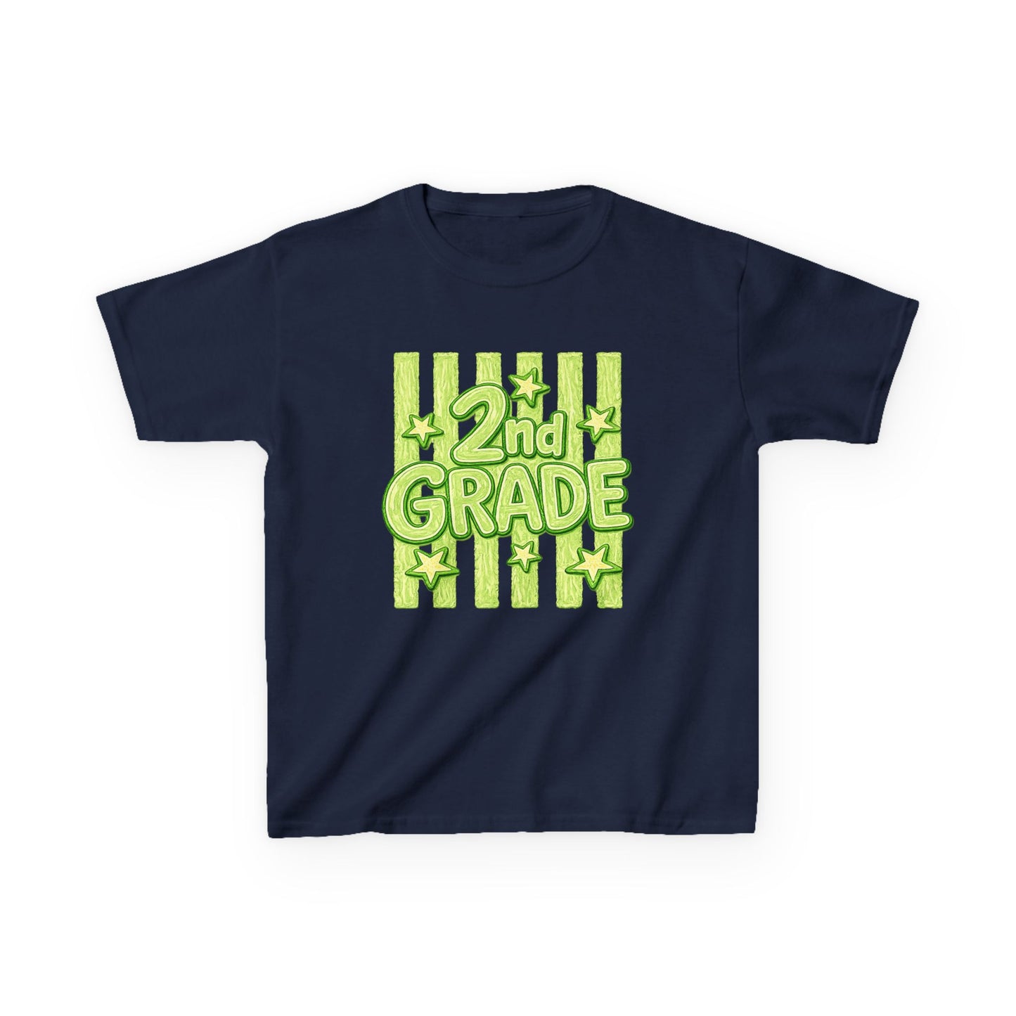 2nd Grade Kids T‑Shirt — Bright Green Back-to-School Tee