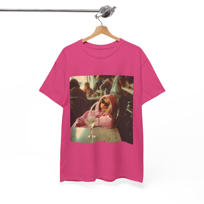 Doll in Pink Coat Photo Tee | Vintage Bar Scene, Martini Glass