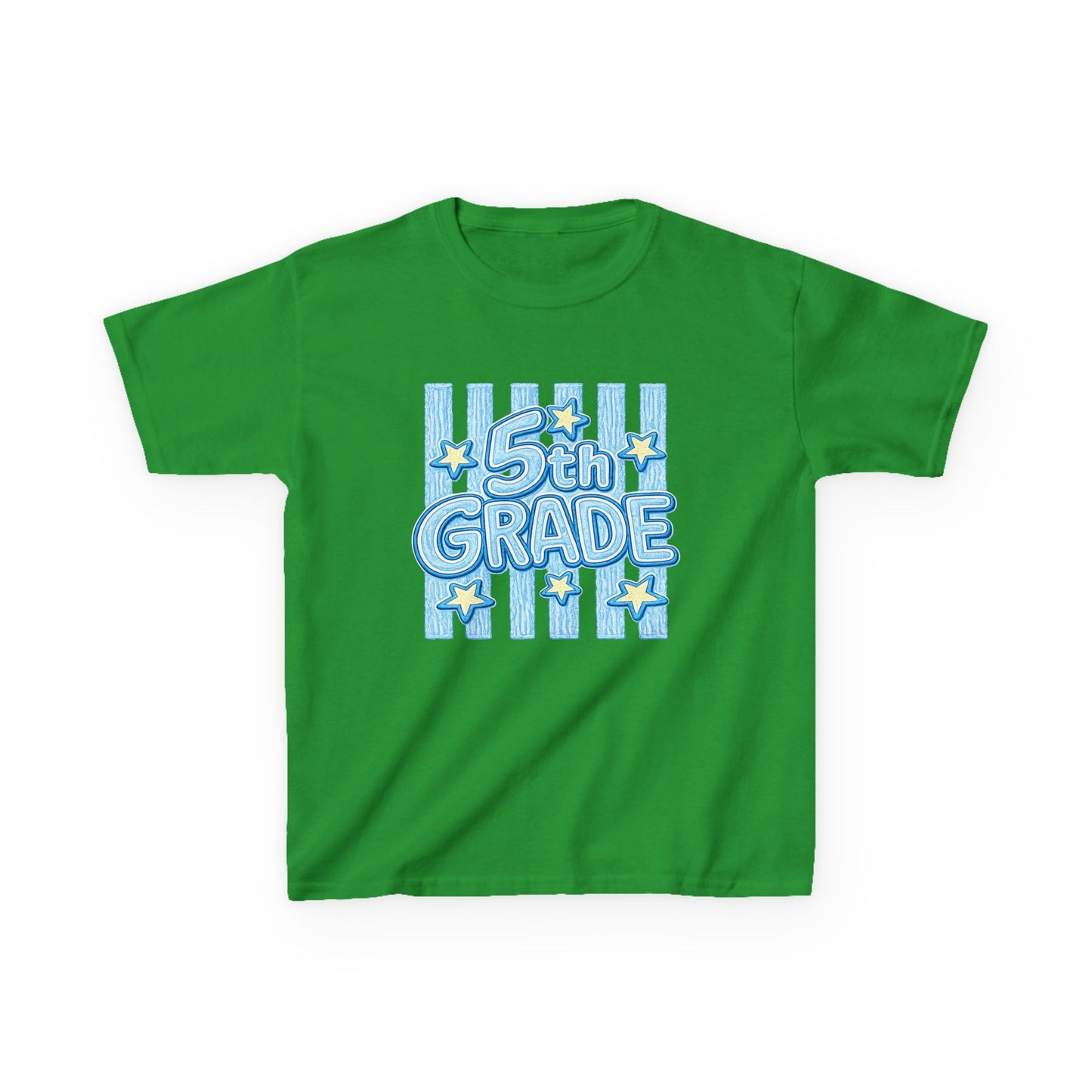5th Grade Kids T-Shirt — Cute Blue Stars Back to School Tee