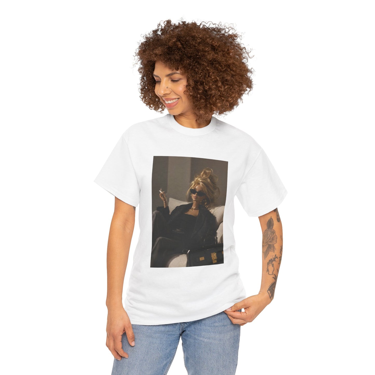 Woman in Sunglasses Illustration Tee | Retro Chic Portrait T-Shirt