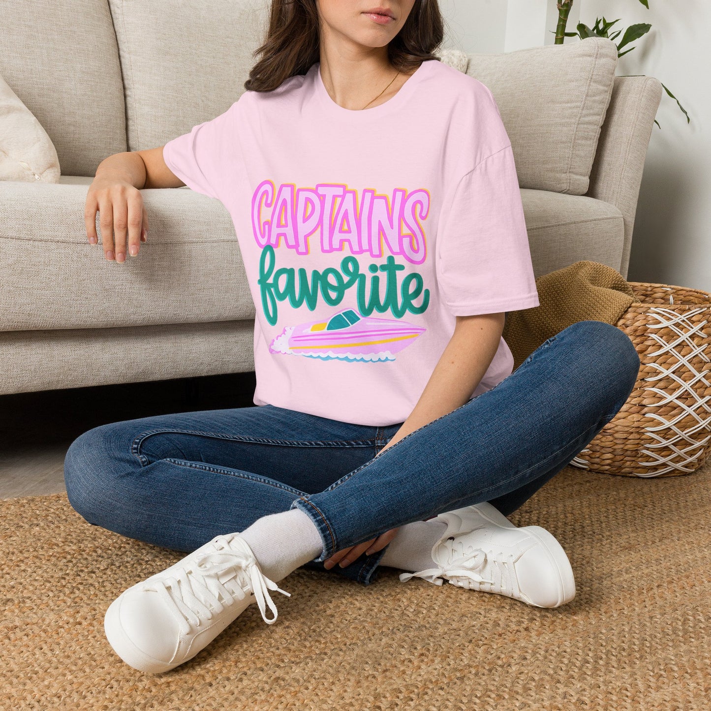 T-Shirt — "Captain's Favorite" Colorful Nautical Crew Tee