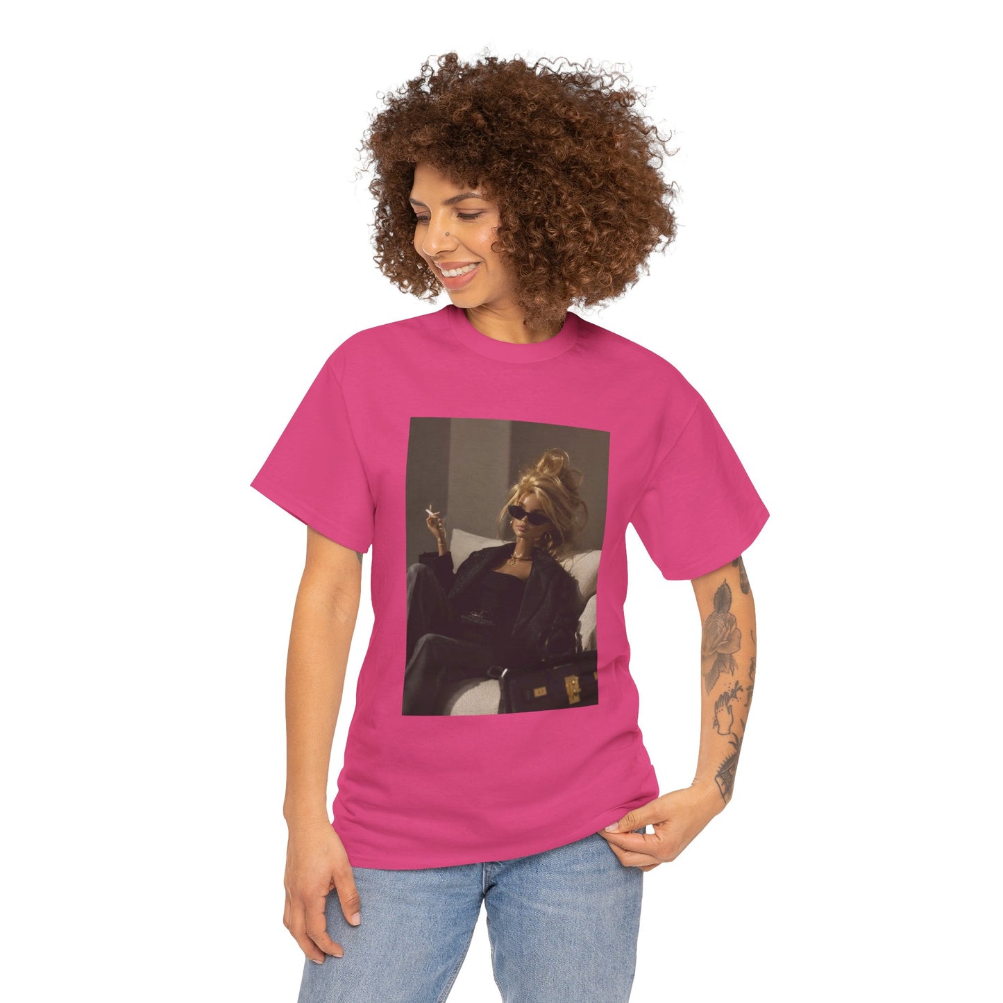 Woman in Sunglasses Illustration Tee | Retro Chic Portrait T-Shirt
