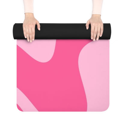 Pink Camo Rubber Yoga Mat — Non-Slip Travel Mat for Pilates & Home Practice