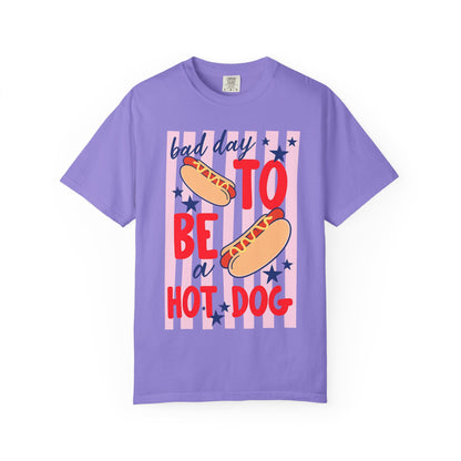 T-Shirt — "Bad Day to Be a Hot Dog" Retro Hotdog Graphic Tee