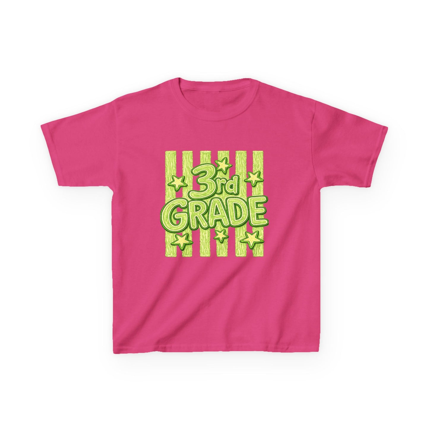 3rd Grade Kids T‑Shirt — Bright Green Back-to-School Shirt for Boys & Girls