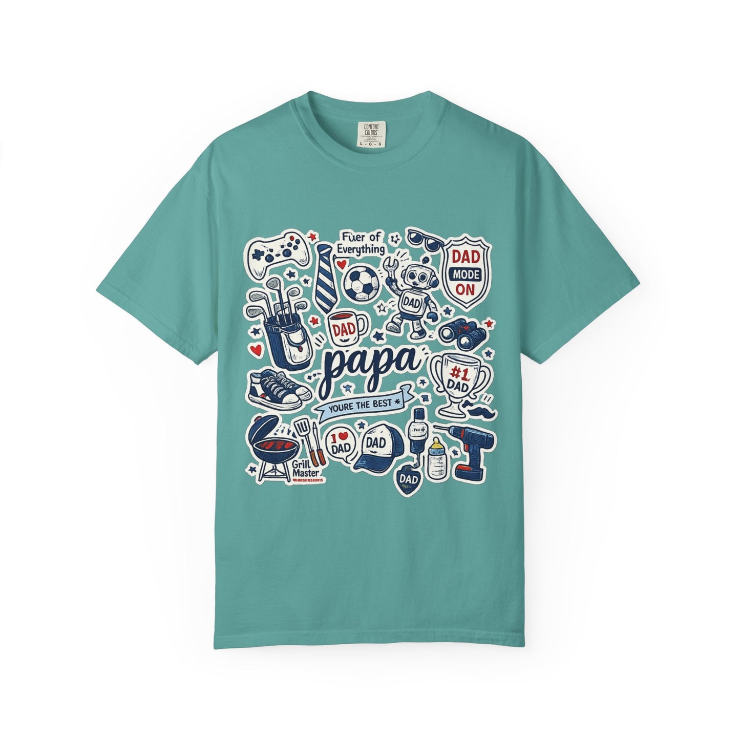 Papa Dad Doodle T-Shirt — Father's Day Gifts, #1 Dad Graphic Tee