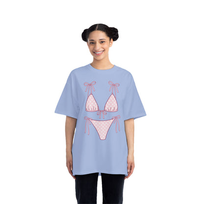 Bikini Graphic T-Shirt — Playful Pink Bikini Illustration Tee