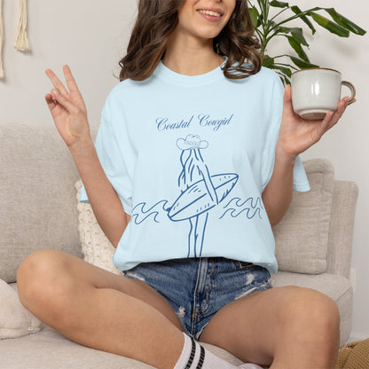 Surf Girl Graphic T-Shirt — "Coastal Concept" Vintage Surf Design