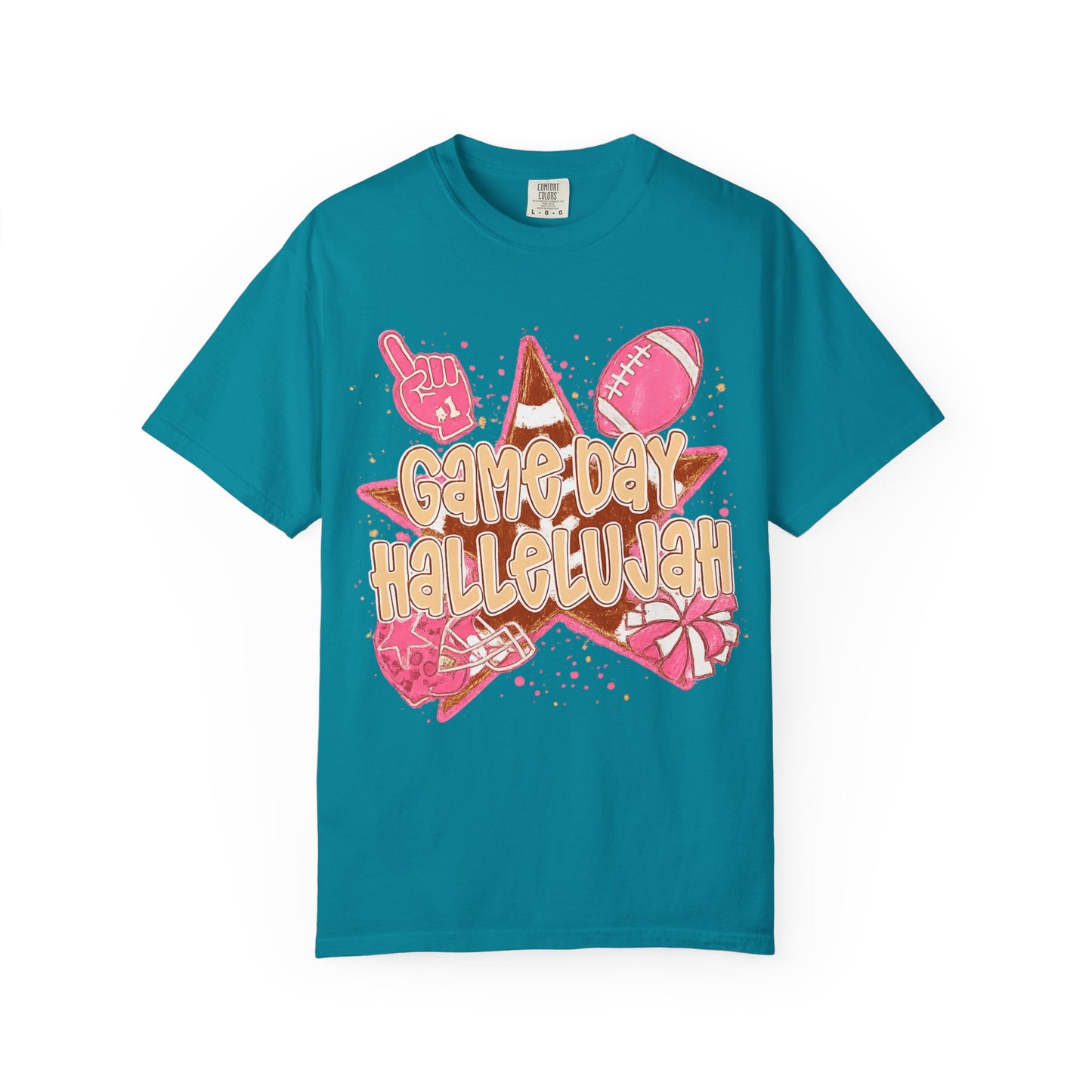 Game Day Hallelujah T-Shirt — Pink Football Cheer Graphic Tee