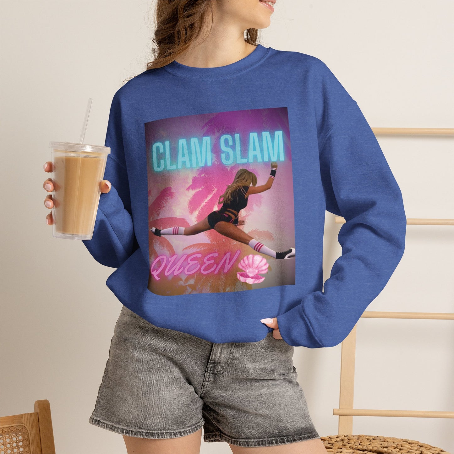 Clam Slam Queen Crewneck Sweatshirt —